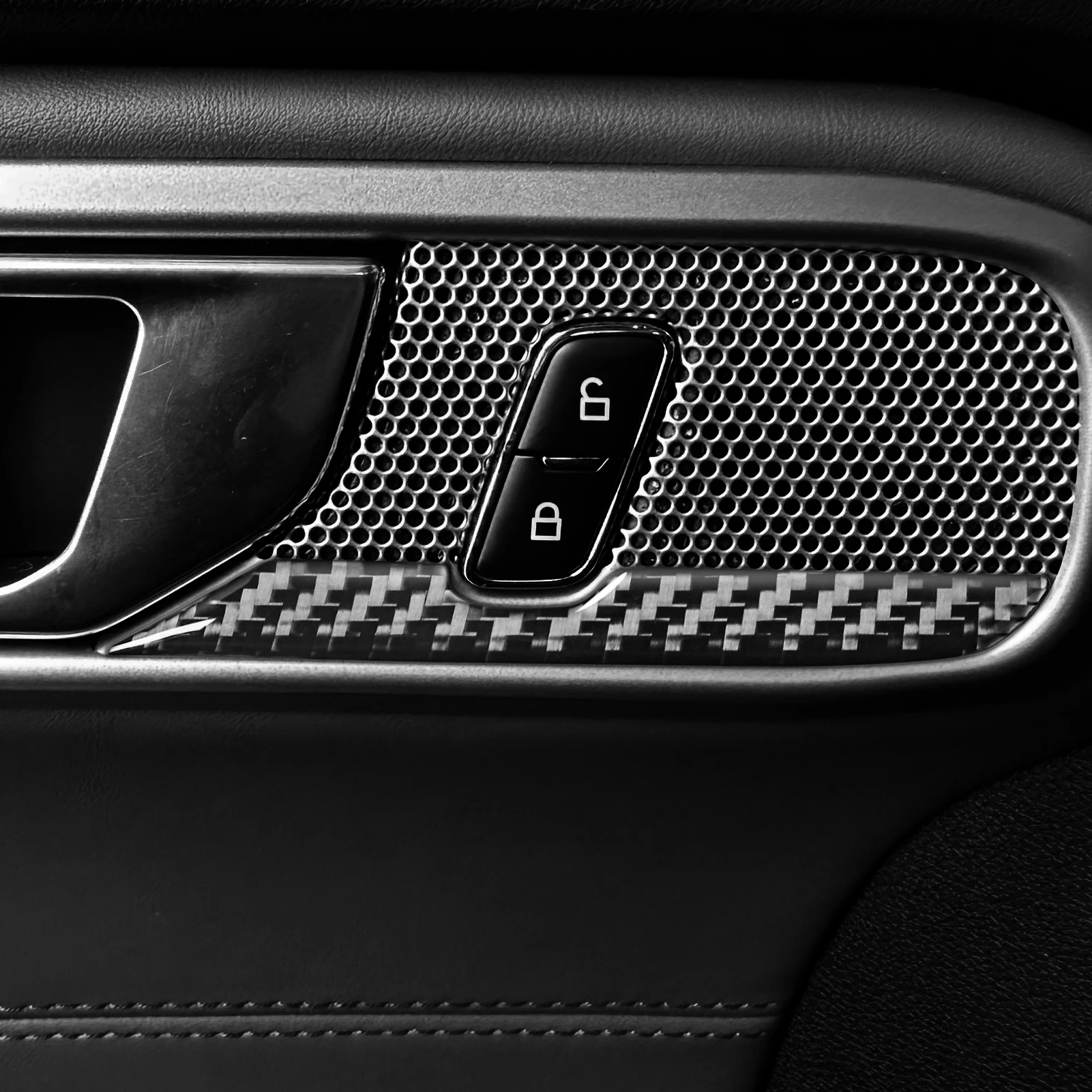 لفورد اكسبلورر 2020-2023 ألياف الكربون مقبض الباب الداخلي لوحة شرائط الزخرفية اكسسوارات السيارات الداخلية لاصقة تزيين