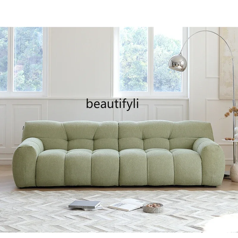 Sofa Light French Retro Cream Modern Minimalist Chenille Cotton Linen Fabric Sofa