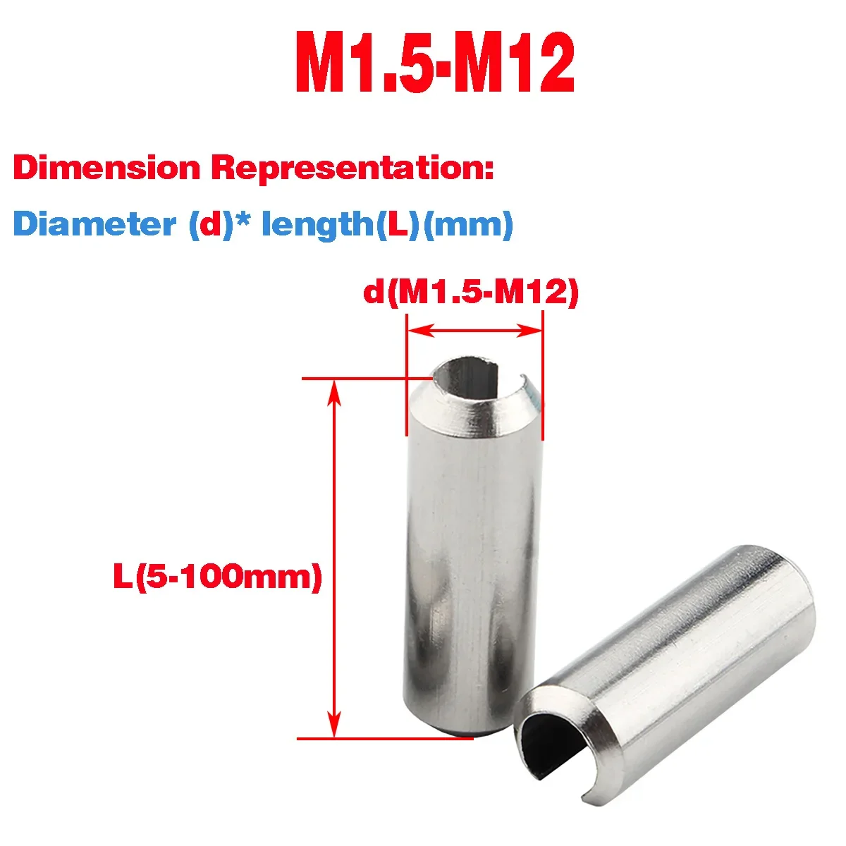 

304 Stainless Steel Elastic Cylindrical Cotter Hollow Pin M1.5-M12