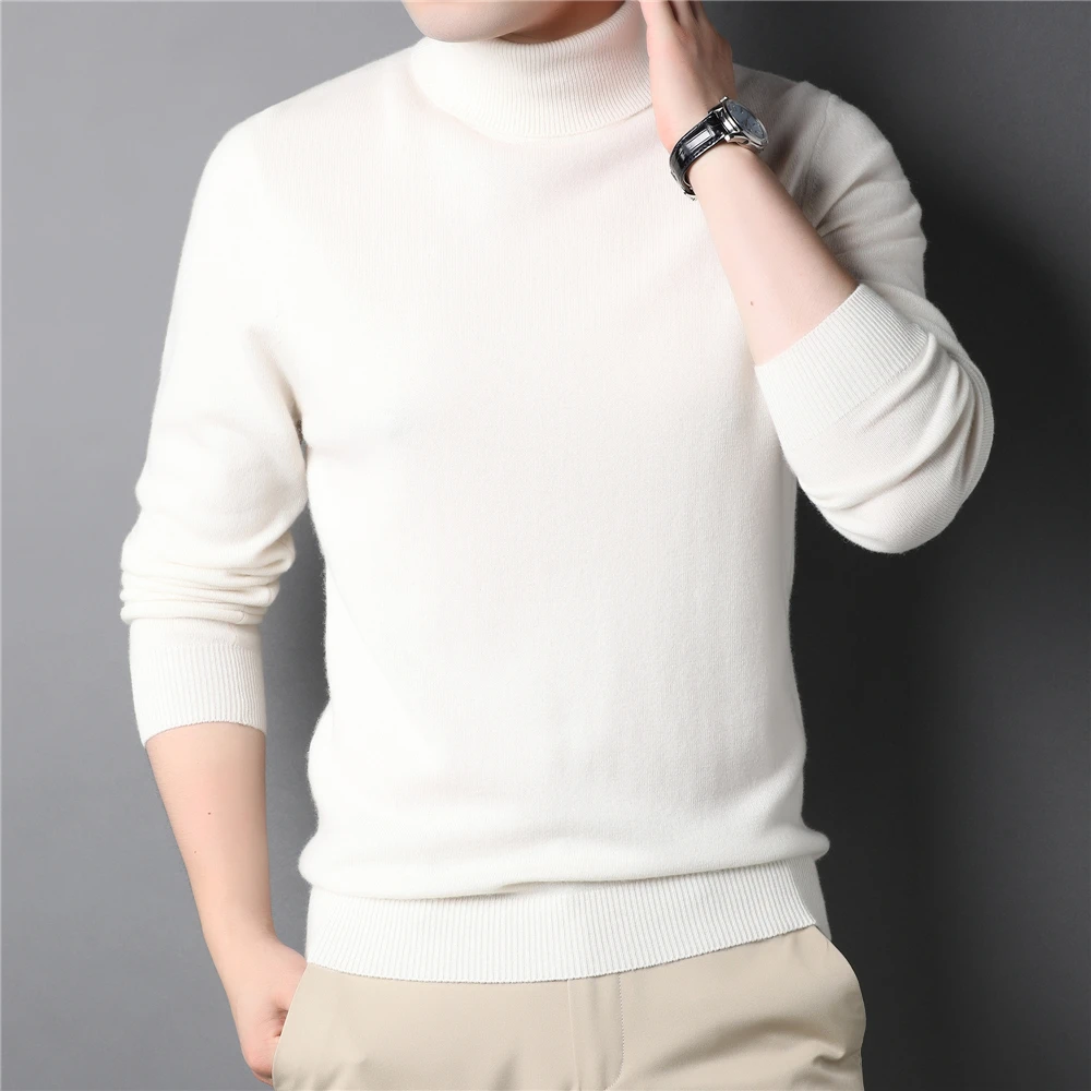 COODRONY Winter Turtleneck Sweater Men Thick Warm Cashmere Wool Pullover Men Brand Clothing Soft Pure Color Knitwear Homme Z3022