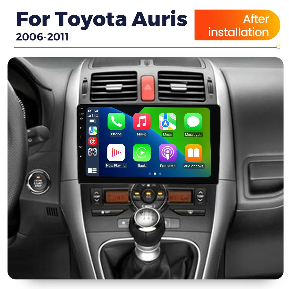MEKEDE Carplay 2-DIN-Autoradio für Toyota Auris E150 2006 - 2012, GPS-Navigation, Bluetooth-Multimedia-Player, 9-Zoll-Autoradio-Headunit