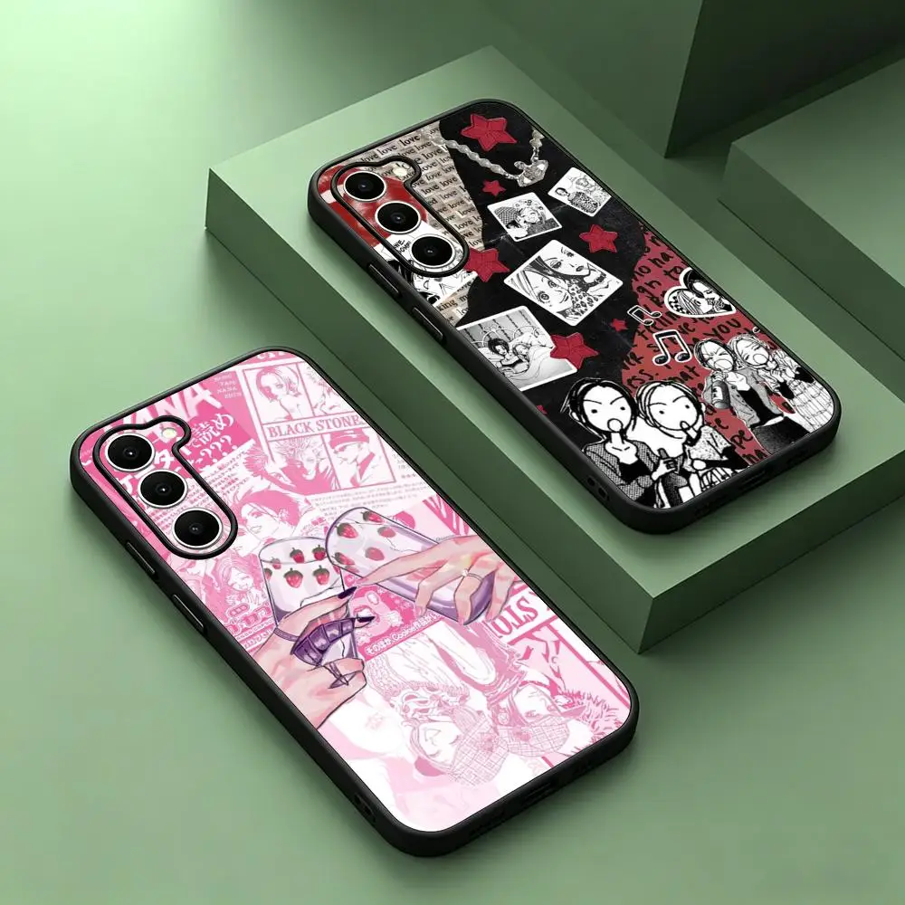 Nana anime girl fashion design ins Phone Case For Samsung Galaxy S26 S25 S24 S23 S22 S21 S20 Plus Ultra Note20 Soft Black