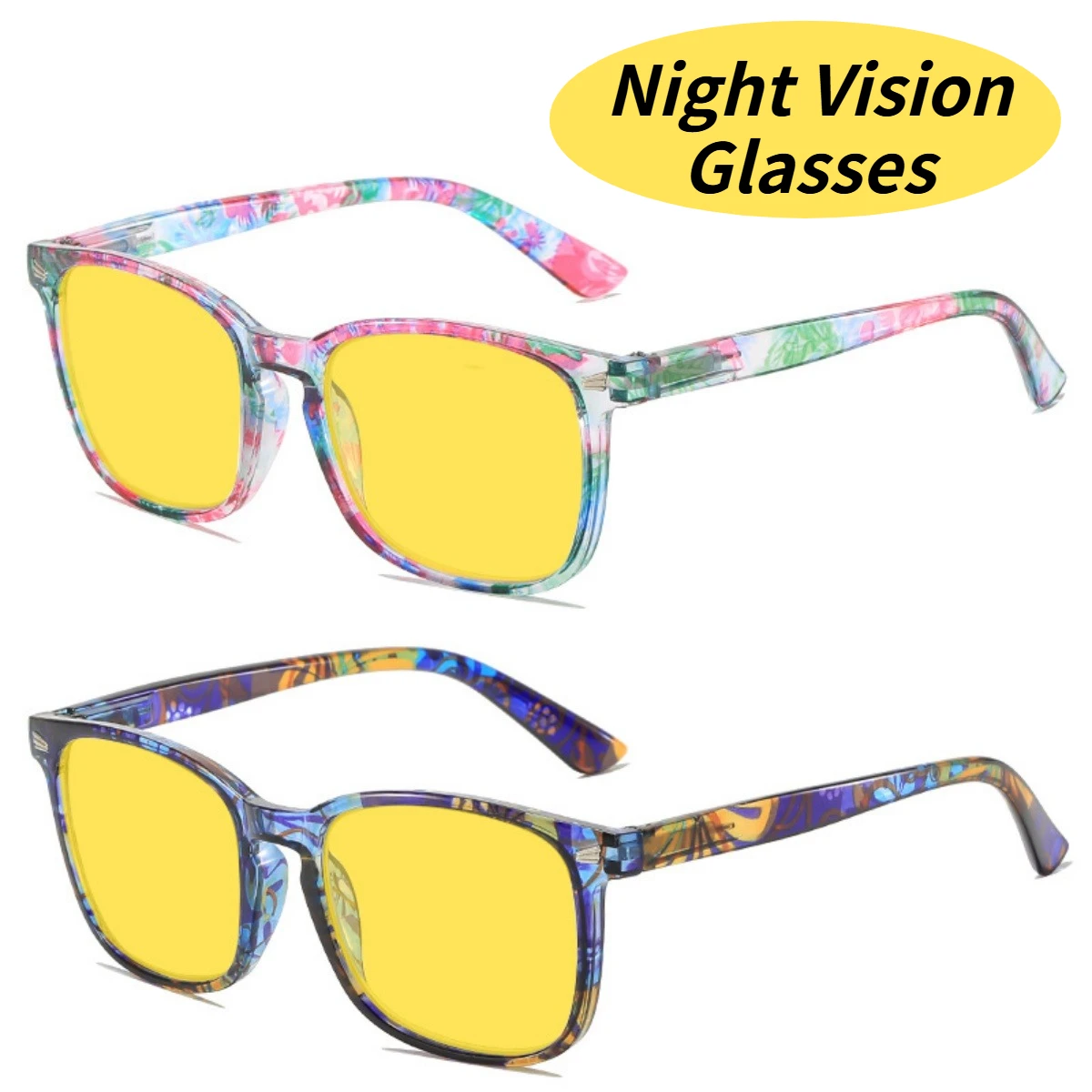 

Fashionable Classic Anti-blue Light Night Vision Glasses Night Driving and Cycling Glasses Blue Light Blocking Ordinary Glasses