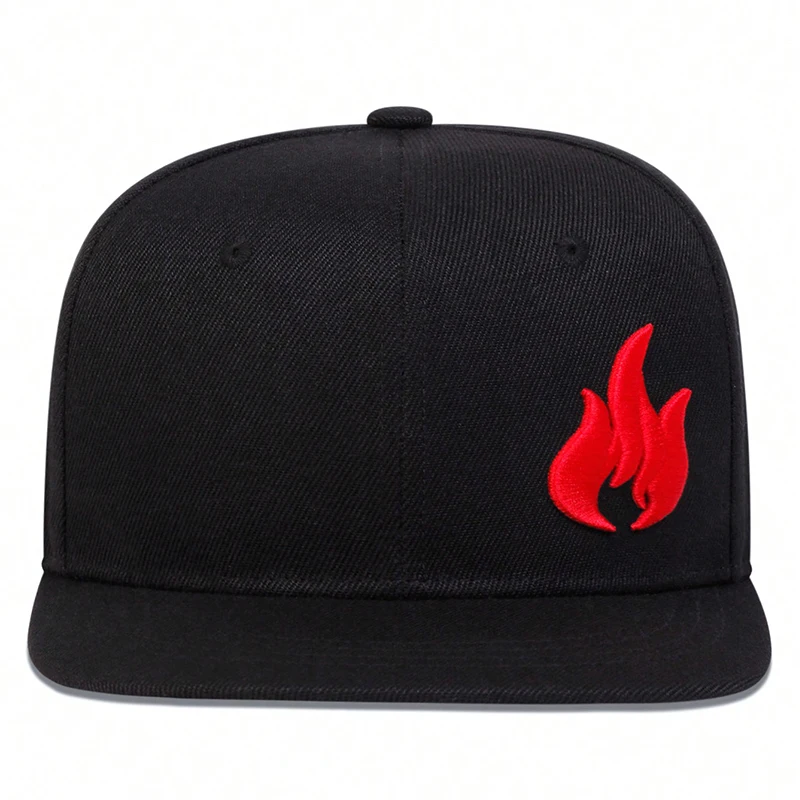 Unisex Flame Embroidery Hip-hop Hats Fashion Outdoor Adjustable Casual Baseball Caps Sunscreen Hat