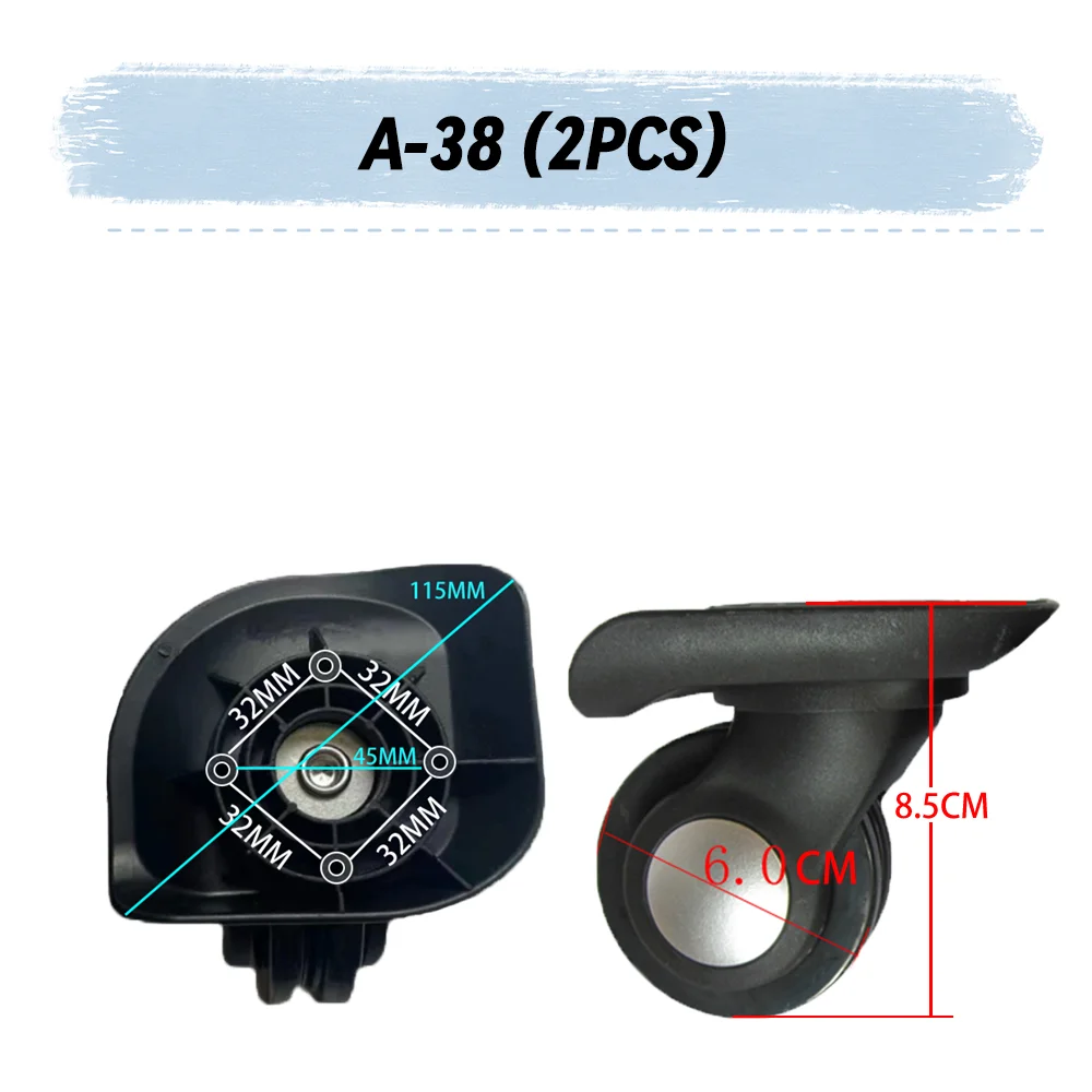 For Hongsheng A-38 Universal Wheel Replacement Suitcase Rotating Smooth Silent Shock Absorbing Wheel Accessories Wheels Casters
