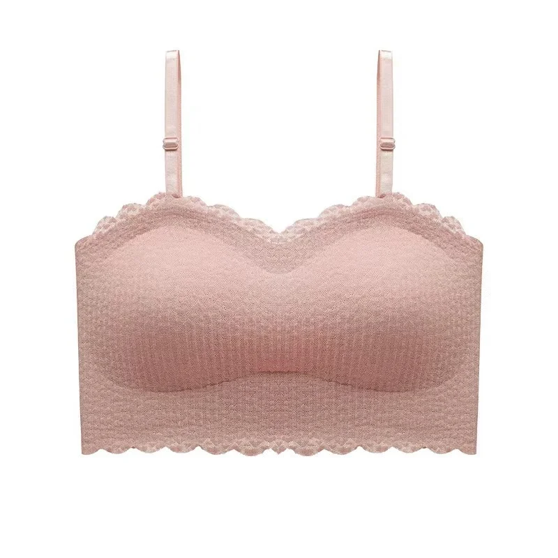 Strapless Tube Tops Female Crop Top Women\'s Underwear Invisible Strapless Bra Tops Beauty Back Anti-slip Summer Bandeau