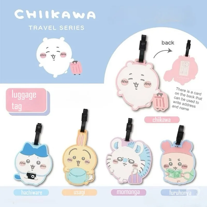 

Chiikawa Luggage Tag Usagi Cartoon Kawaii PVC Luggage Anti Loss Airport Check-in Tag Travel Accessories Hachiware Bag Pendant