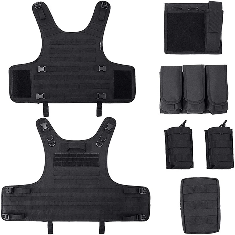 Outdoor protective tactical vest CS training hunting buckle vest airborne magazine air gun color bullet protective vest