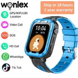 Wonlex 4G Wifi Kids Smart Watch Whatsapp Android8.1 KT32 Video Call 1.83 inch SOS call GPS Location Tracker Smart baby watch