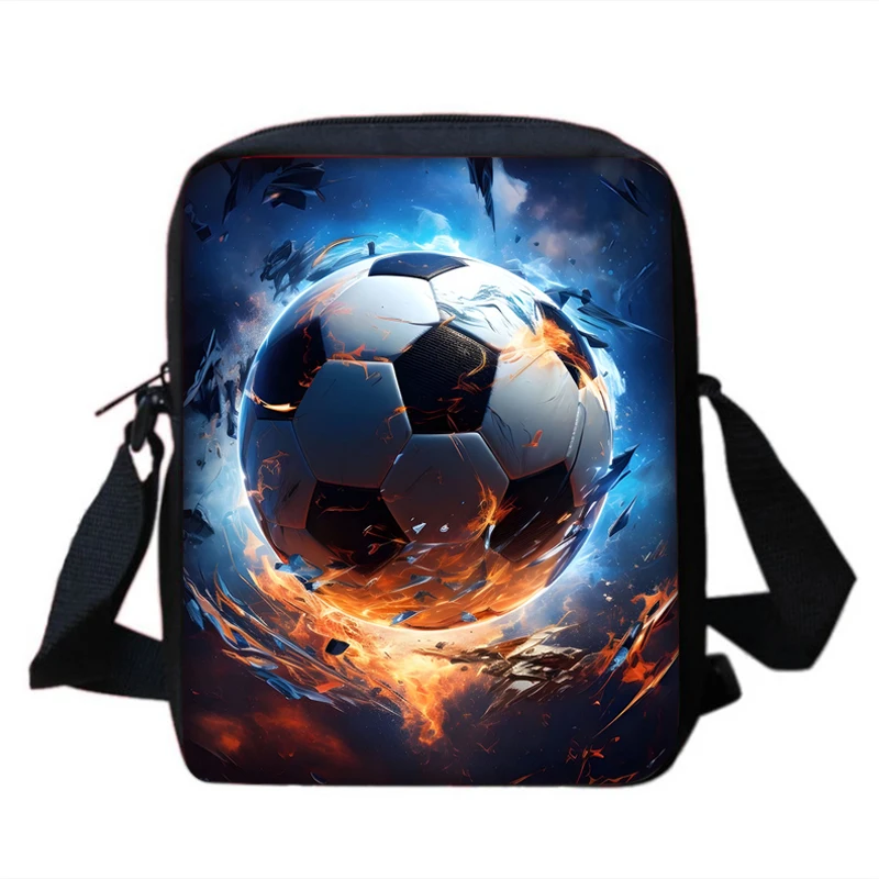 Bolso de hombro con estampado de fútbol deportivo para niños y niñas, bolso de mano informal para niños, bolso de teléfono para hombres y mujeres, bolsa de compras