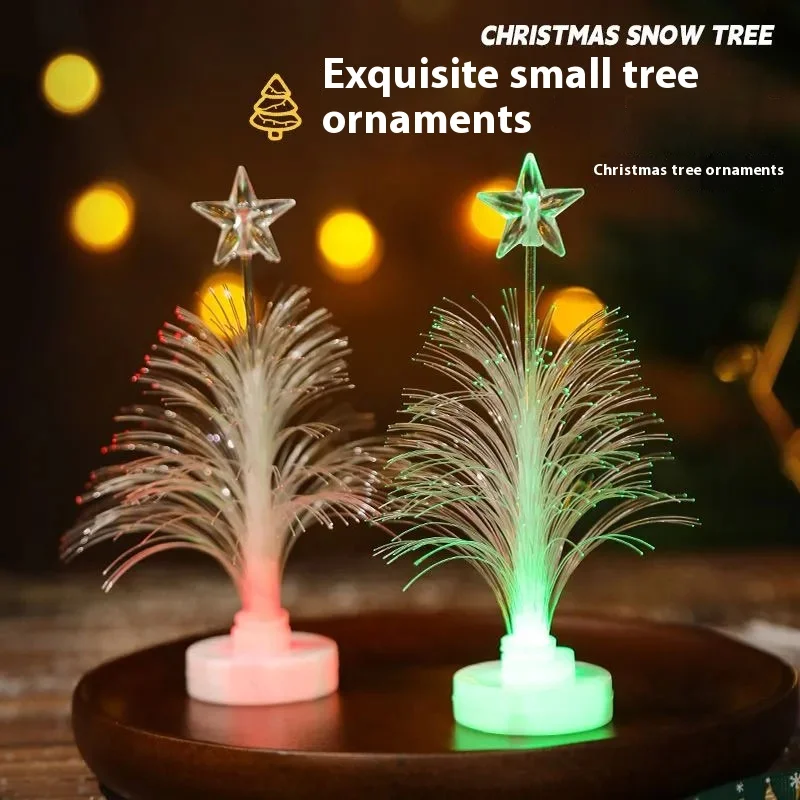 LED Christmas Fiber Tree Color-changing Fiber Tree Luminous Fiber Optic Christmas Tree Night Light Festival Decorative Lamp 1 PC