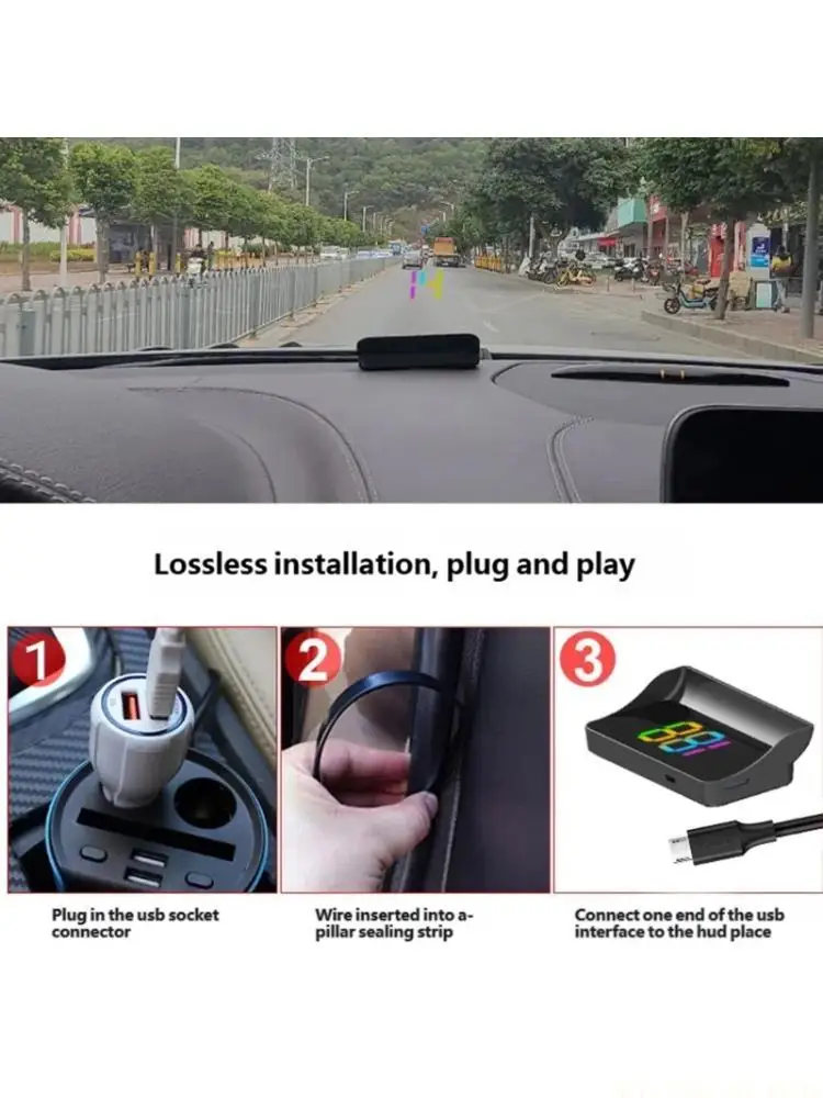J0MA Innovative Automotive Head up Display Digital Speedometer Supporting Multiple Speed Units And Installation