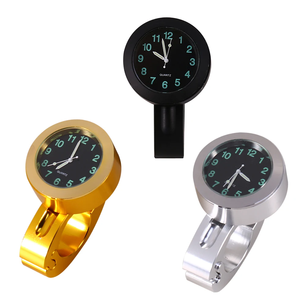 

Motorcycle Handlebar Watch Silver Handlebar Watch 7/8"‑1" Waterproof Motorbike Handlebar Mount Clock Watch New