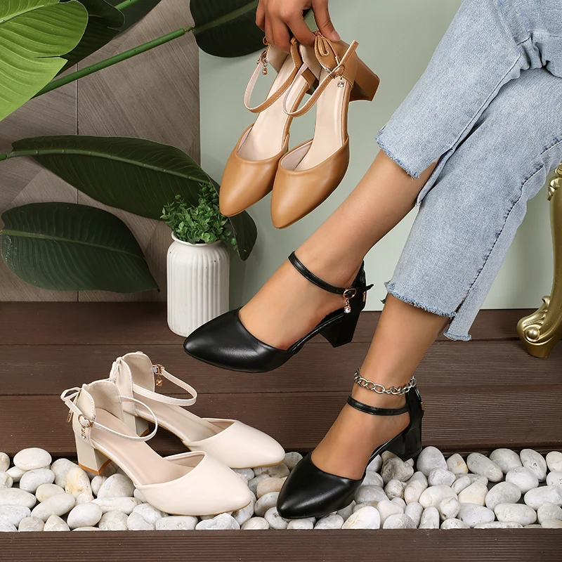 2025 Spring/Summer Hot Sale！Fairy Style Thin-Strap High Heels - Bowknot with Golden Buckle, Comfortable & Versatile