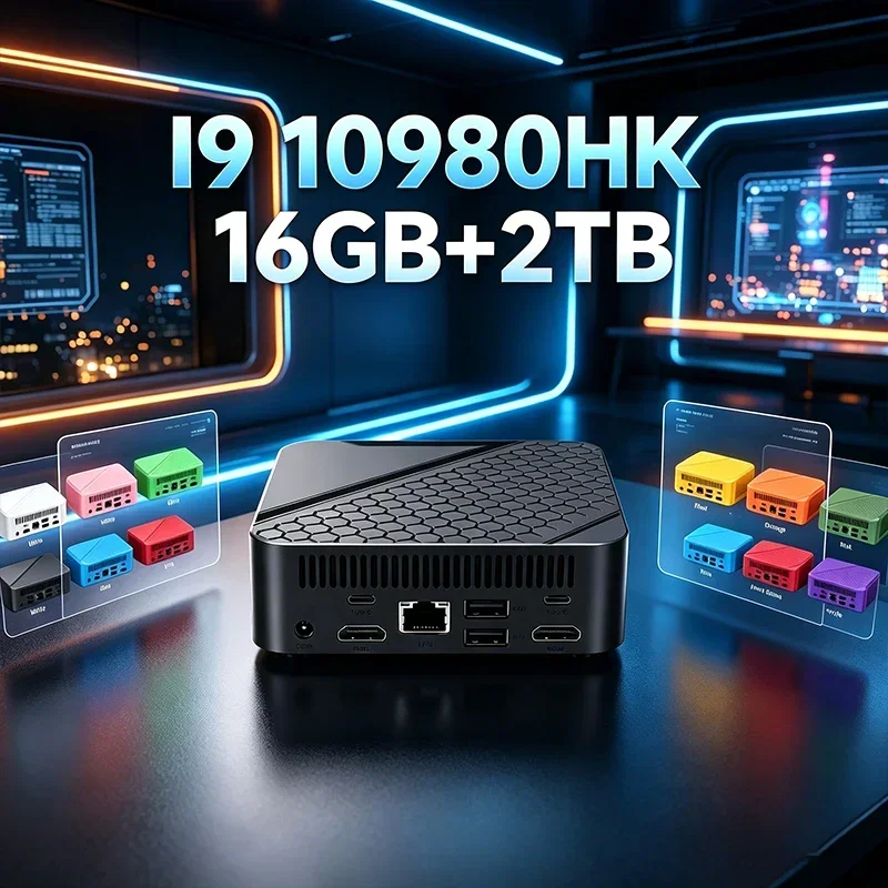 Intel I9-10980HK Mini PC–16GB+1/2TB WiFi6 BT5.2 4K Windows 11 Portable Gaming Desktop for Office Gaming & Study