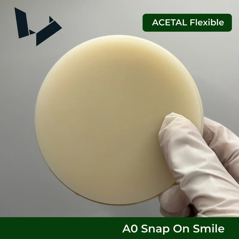 Flexible PMMA Blocks Acetal Disc with Clear Color Dental Snap On Smile Materials CAD CAM Open System