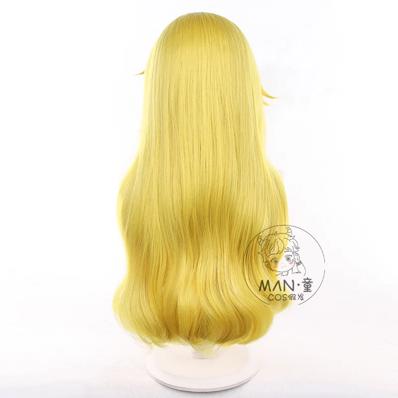 Identity V Helena Adams IB Collab Cosplay Wig Gold Slightly Wavy Long Hair Scalp Top Halloween
