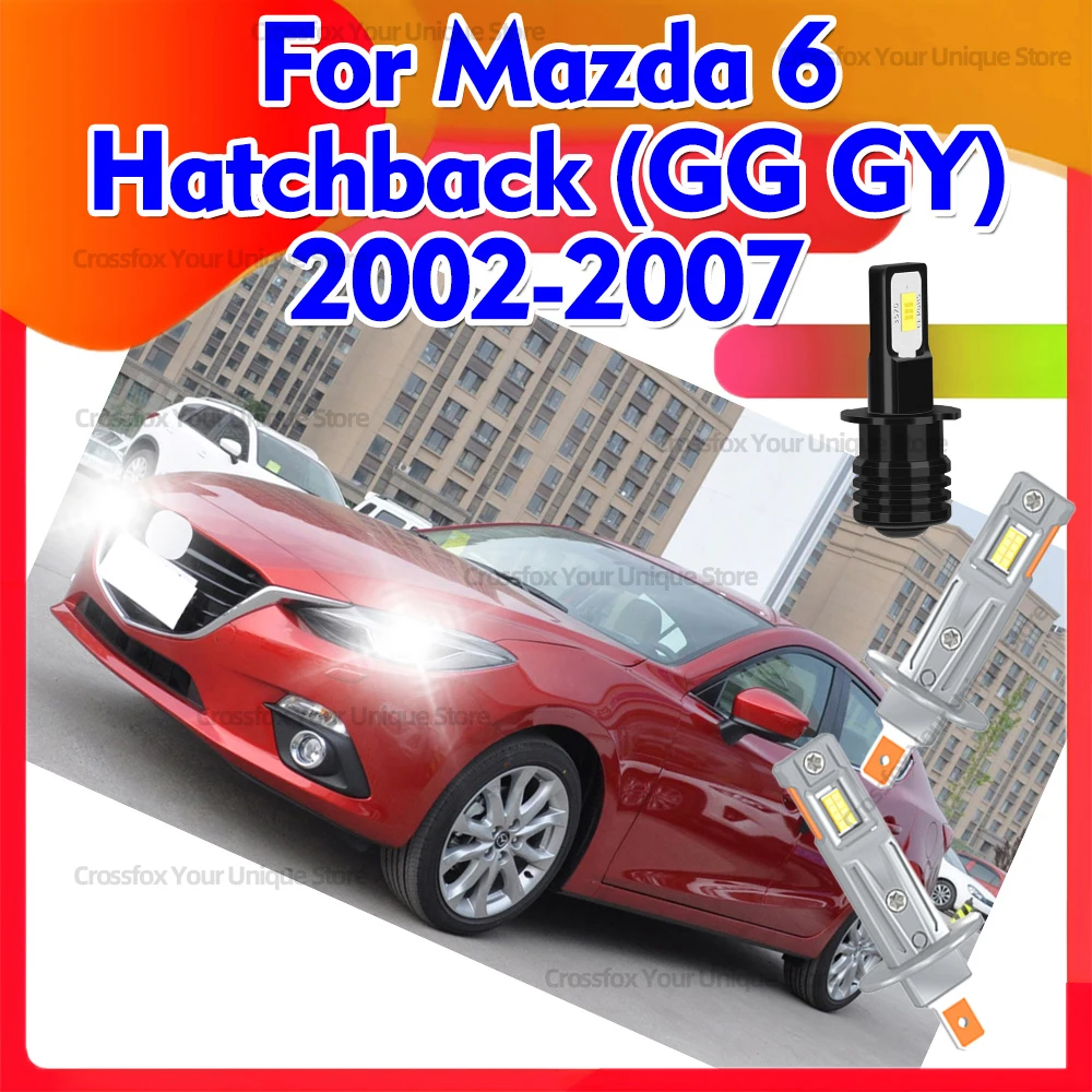 

Светодиодные фары 2/6X 6000K, противотуманные лампы для Mazda 6 Hatchback (GG GY) 2002-2007, ближний и дальний свет, 30000 лм