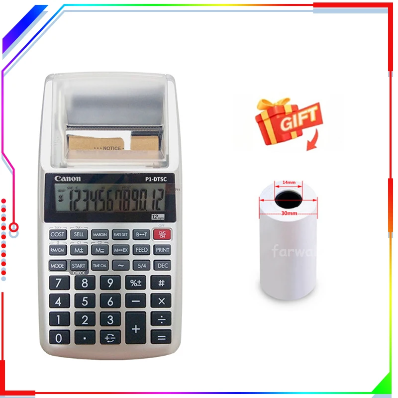 Small Desktop Printing Calculator Monochrome Printing Calculator P1 Printing Calculator Battery And Dc Dual-purpose Office Suppl