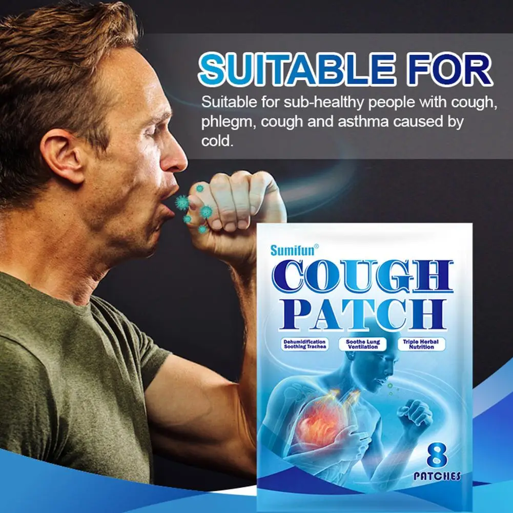 8pcs/bag Cough Patch Asthma Relief Plaster Treatment Excessive Phlegm Throat Itching Asthma Plaster Chinese Medical Patches