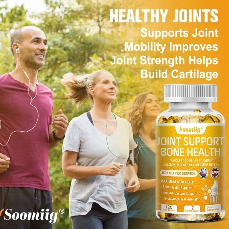 Calcium Magnesium Vitamin D3 and K2 Capsules - For Healthy Joint Structure, Function and Comfort, Muscle, Immune, Bone, Non-GMO