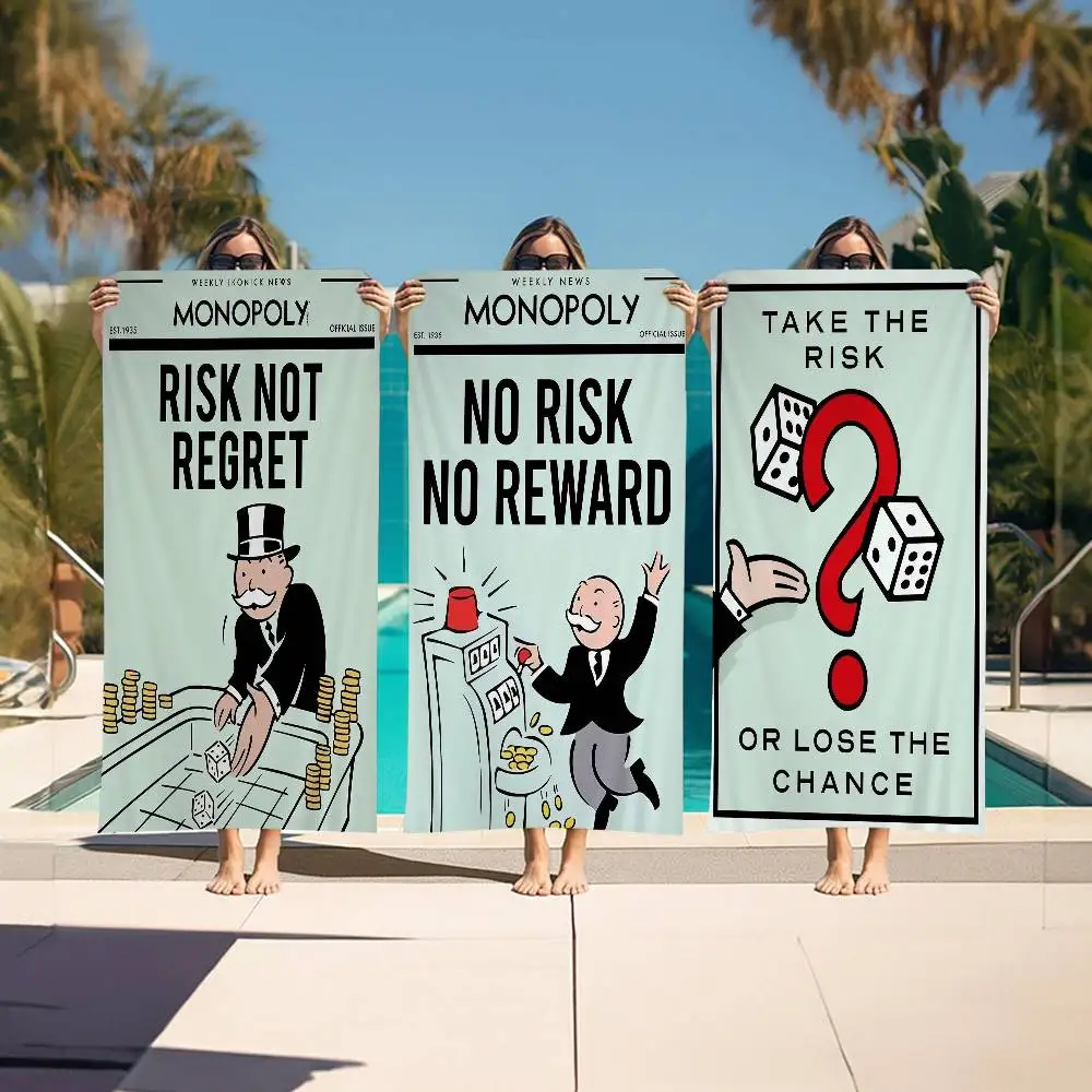 Monopoly Millionaire Dollar Money Big Microfiber Beach Towels Quick Dry Towel Sand Beach Towels Pool Towel for Travel Swim Pool