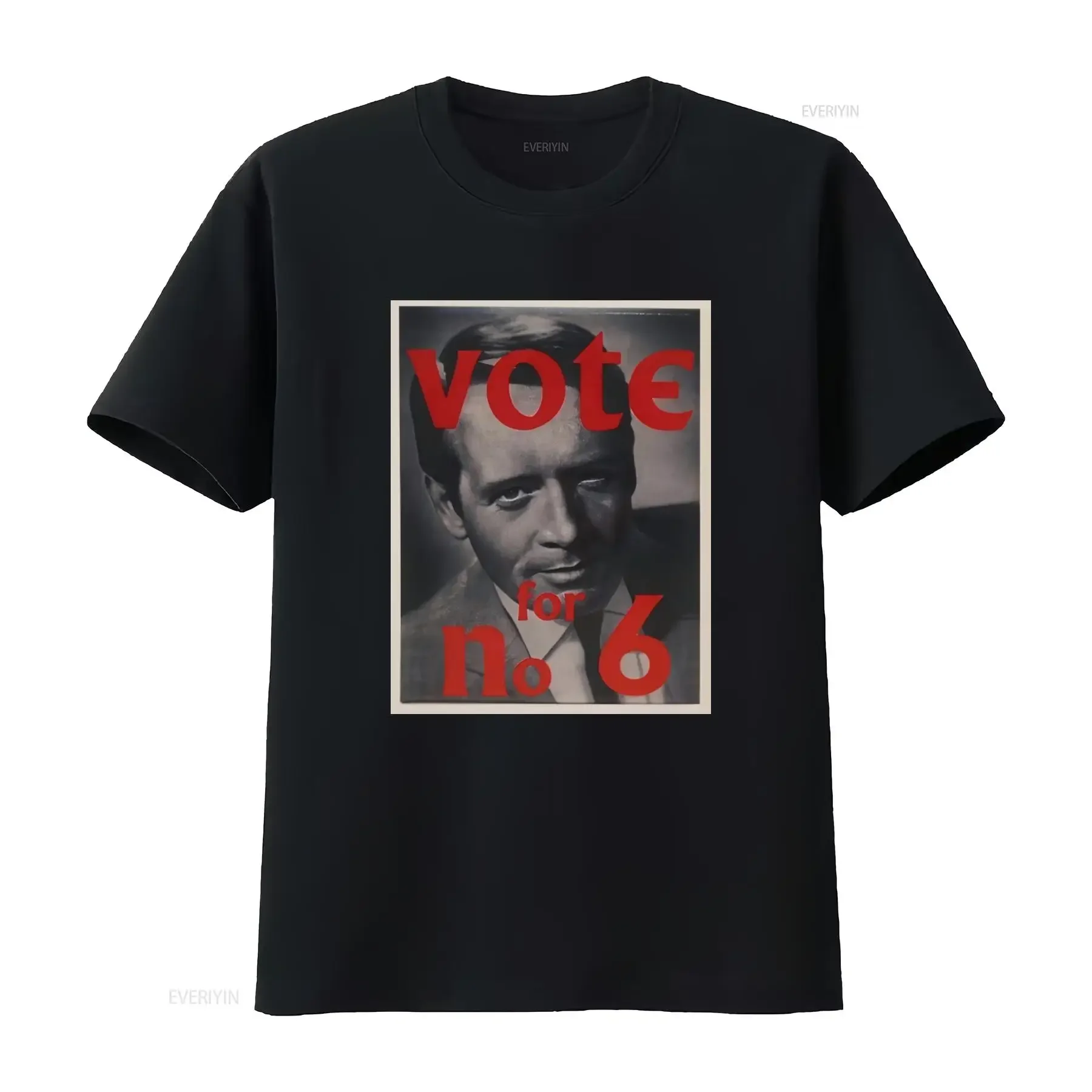 Vote For No 6 Softstyle T Shirt The Prisoner I Am Not A Number Free Man  vintage Washed Breathable designer clothes Stretched