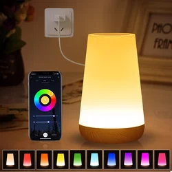 Tuya Smart WiFi LED Night Light RGB Colorful Dimming Timer Sleeping Touch Lamp APP Voice Control For Bedroom Table Lighting