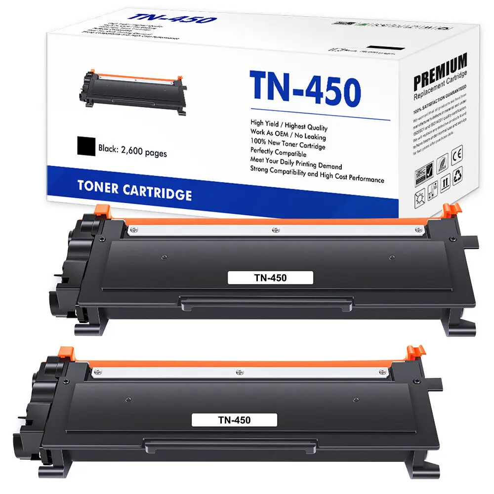 2 TN450 Toner Cartridge for Brother HL-2220 HL-2270DW HL-2280DW DCP-7060 Printer