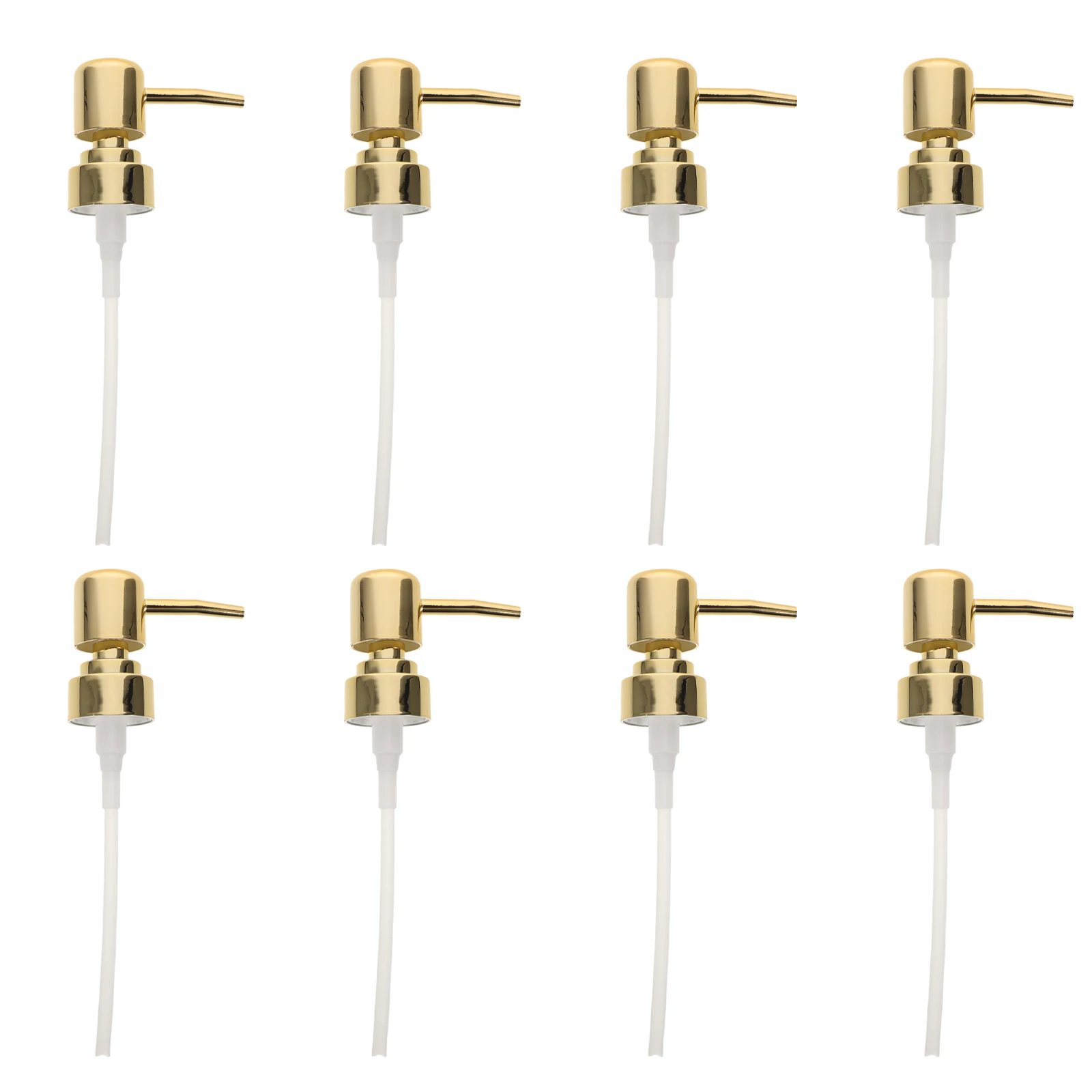 

8pcs Gold Electroplated Lotion Pump Heads 28Mm Neck Size For Glass Plastic Bottles Bathroom Kitchen Shampoo Soap Dispenser