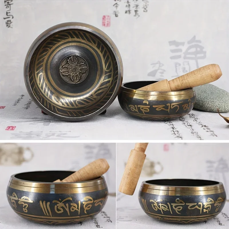 2025 new Authentic Tibetan Singing Bowl Set — Meditation Sound Bowl Handcrafted in Nepal for Yoga, Chakra Healing, Stress Relief