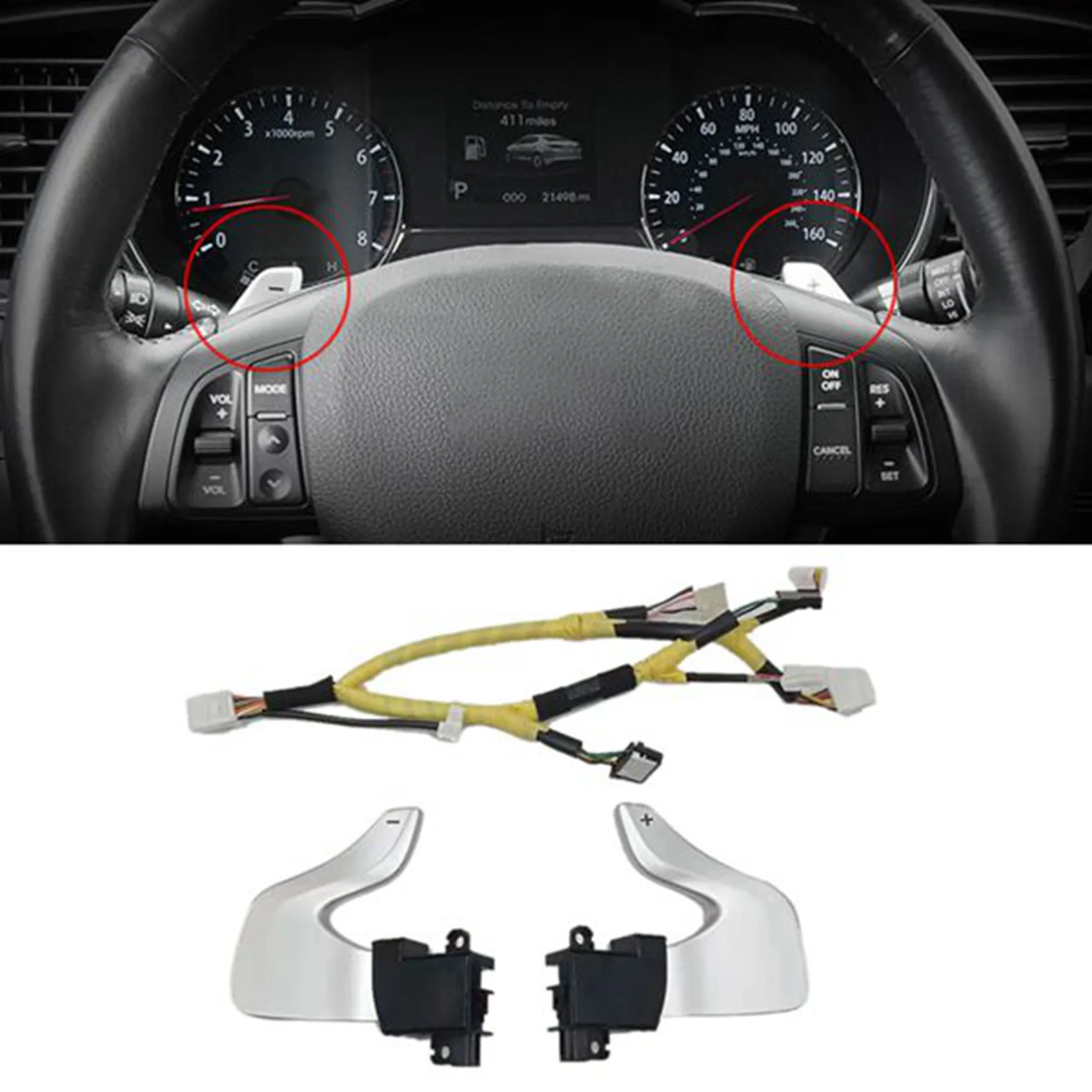 DGR-ePaddle التحول شيفتر التبديل رافعة كابل LH + RH لكيا أوبتيما 2011-2013 967702 T000