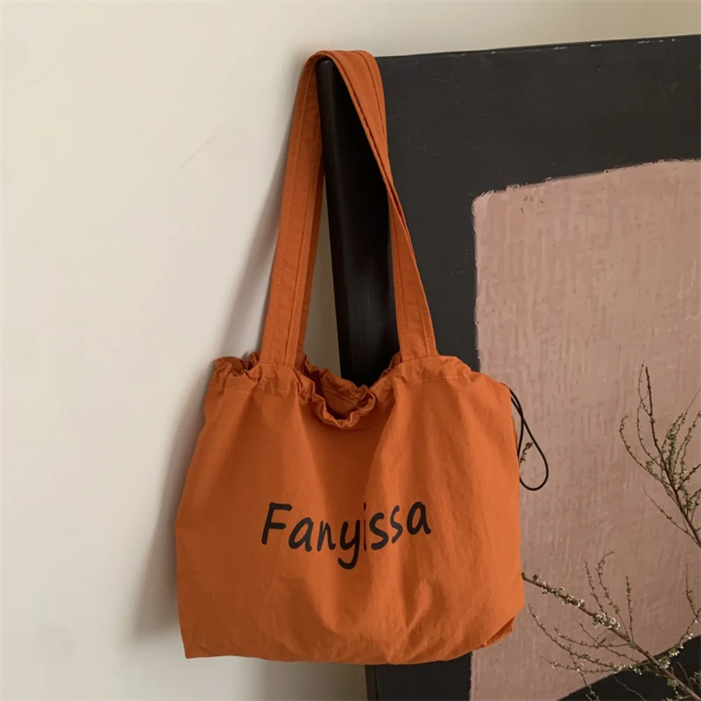 

Ins Корейские сумки-тоут на шнурке Легкая повседневная сумка для покупок Большая вместительная дизайнерская сумка для улицы