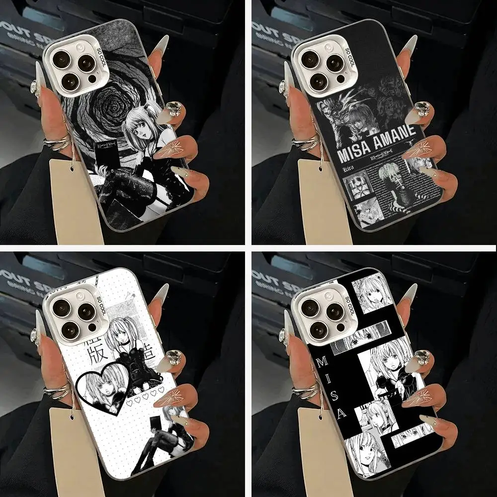 

M-Misa- Death Note Phone Case For iPhone 11 12 13 14 15 16Pro Max Plus white Sliver Phone Cover