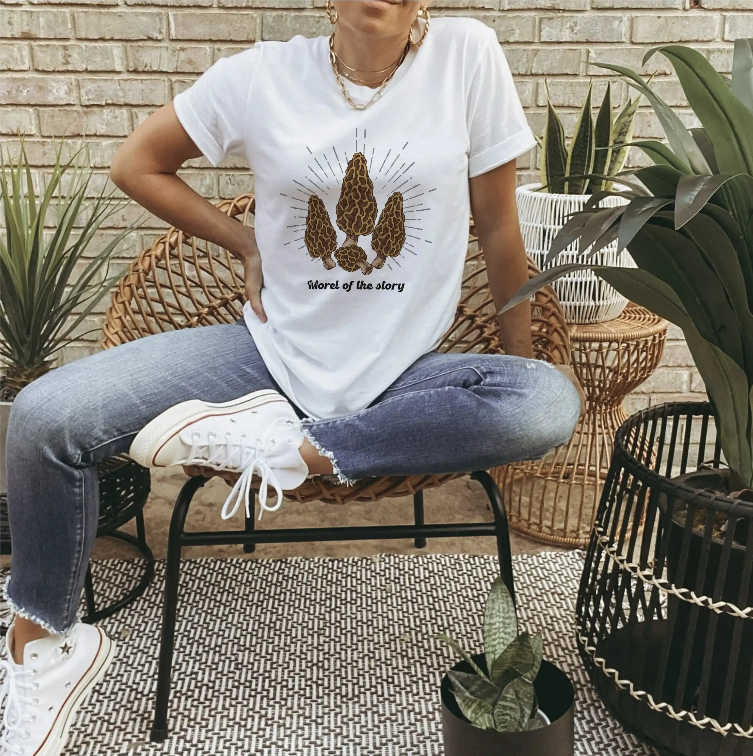 

Morel Mushroom T Shirt Botanical Cottagecore Magic Gardening Compost Toadstool