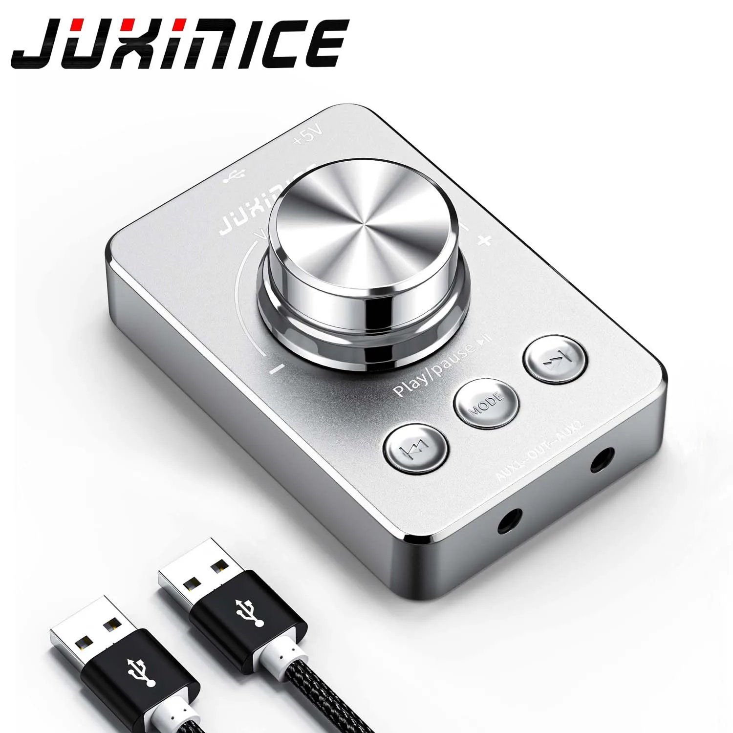 

JUXINICE USB Volume Adjustment Knob with Rotate Volume Adjustment & USB Disk Playback, PC Sound Control Multimedia Controller fo