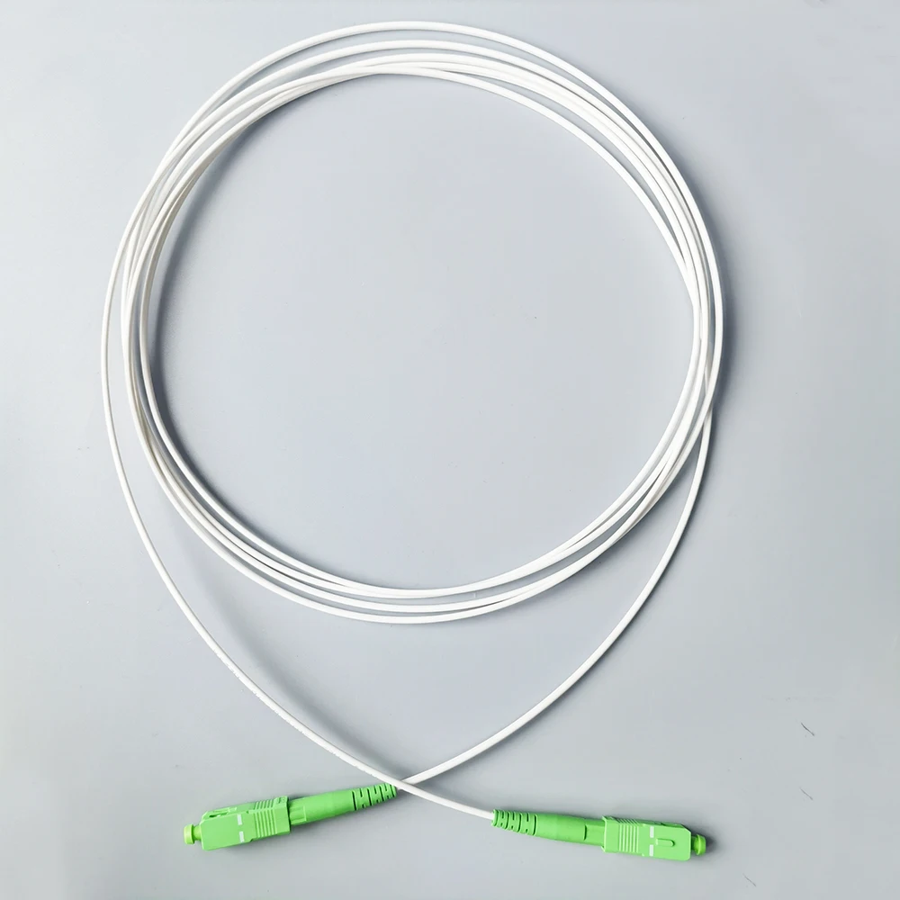 สายแพทช์ไฟเบอร์ออฟติกสายไฟเบอร์ FTTH APC-SC /apc แจ็กเก็ตสีขาวสายต่อ3M โหมดเดียว