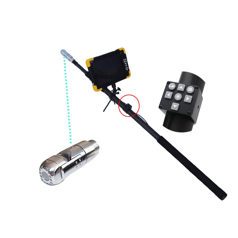 8.5M Carbon Fiber Pole High-altitude Detector 360 Degree PTZ Waterproof Camera Inspection System for Underwater Rescue Searching