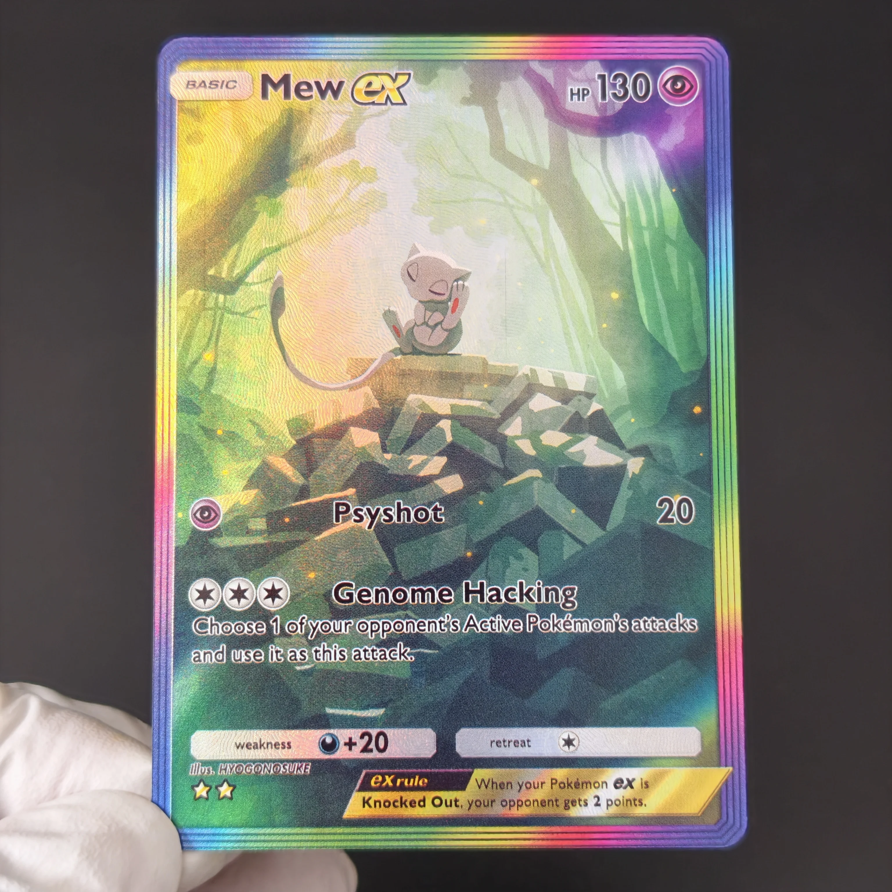 DIY PKM TCG Pocket SAR Card English Rainbow Textured Holo expand Card Moltres EX Mew Aerodactyl Dragonite Articuno Card