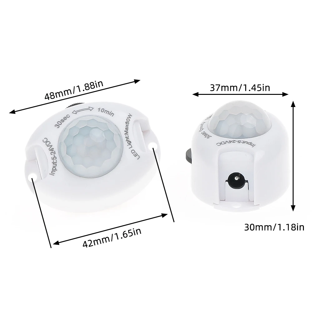 DC 5V 24V Sensor de movimiento interruptor de luz Detector de movimiento temporizador activado Sensor de movimiento para tira de luz LED