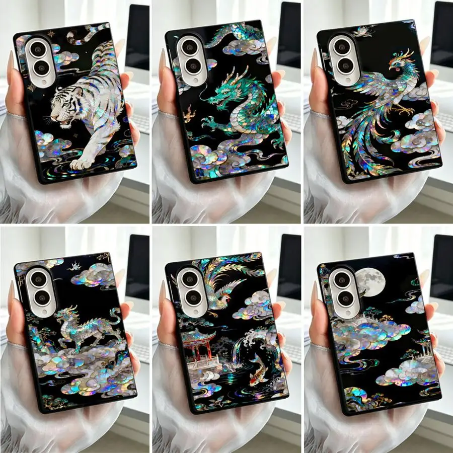 Case for Samsung Galaxy ZFold8 Z Fold8 Wide Z Fold 8 ZFold Wide Phone Capa Clouds Dragon Tiger