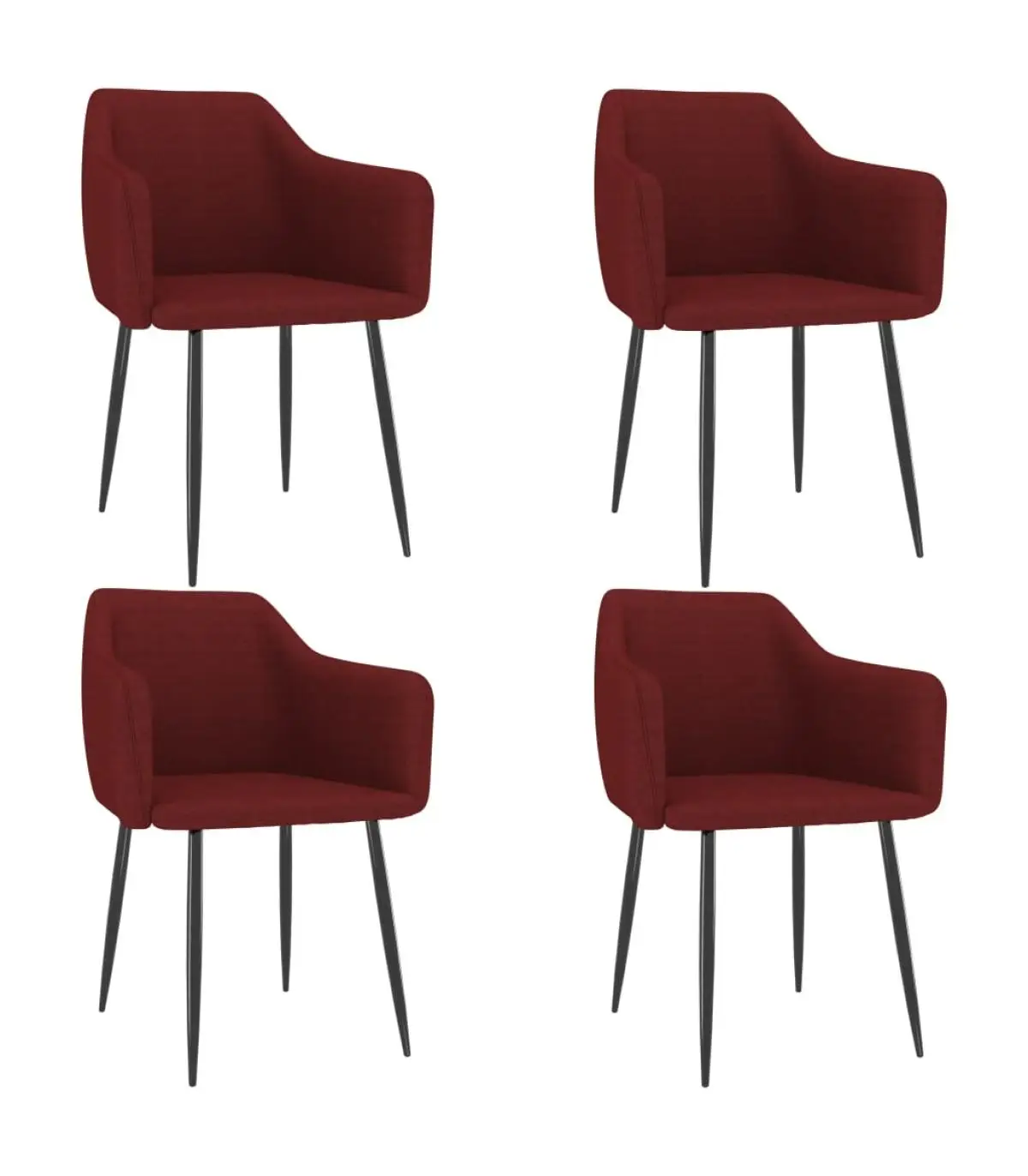 Dining chairs dining chairs 4 units red fabric Red