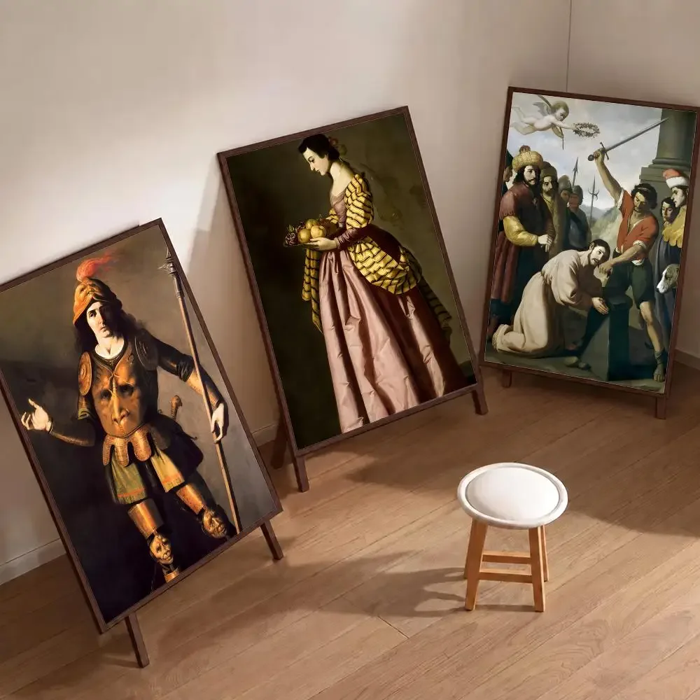 Artist Francisco de Zurbaran Poster Coffee Shop Bar Wall Art Sticker Self Adhesive Waterproof PP Poster Home Room Wall Decor