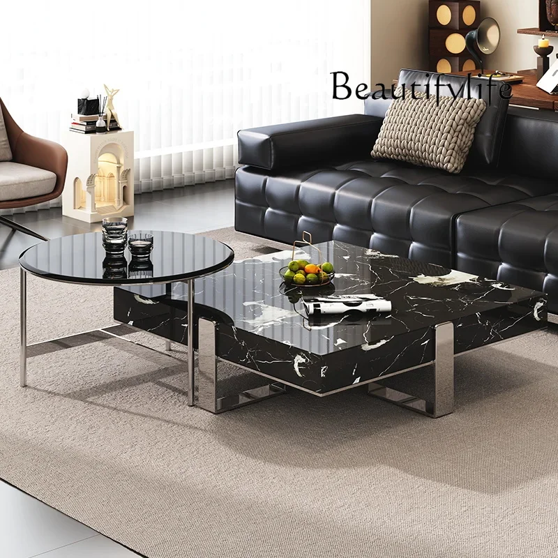 

BJ Italian Minimalist Marble Square Coffee Table Living Room Household Size Apartment Designer