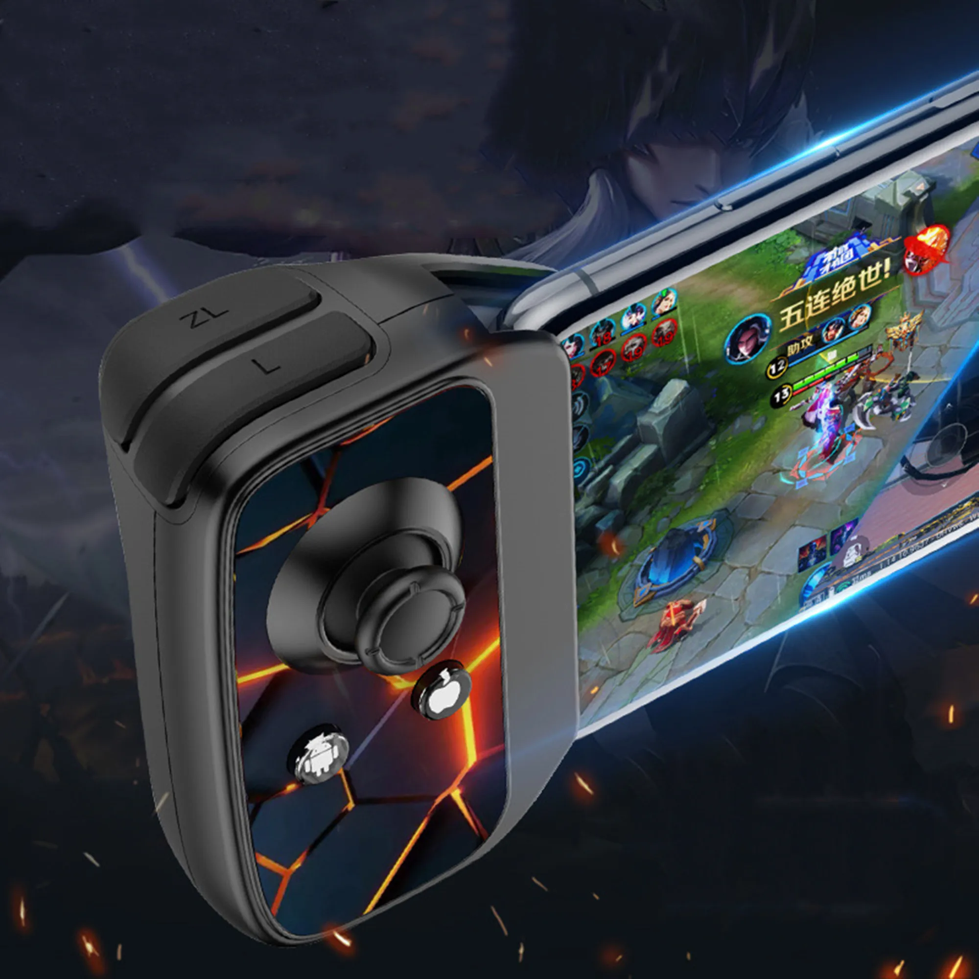 Mobile Game Controller Gamepad จอยสติ๊ก Trigger Aim ยิงเกมใช้สำหรับ IOS Android