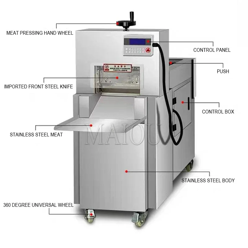 Cortadora automática de carne congelada con rodajas de tocino y rollo de cordero CNC