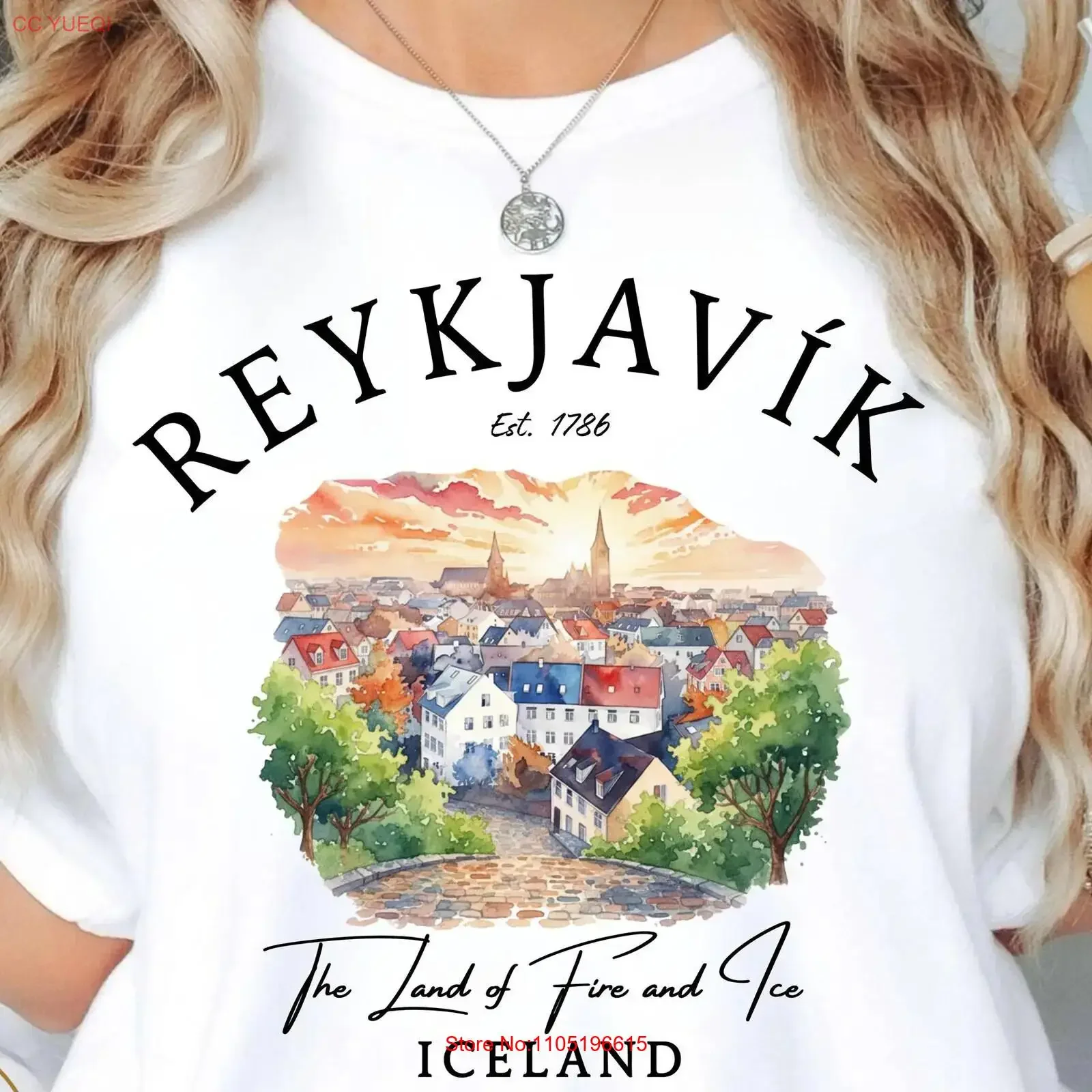 

Rosen футболка Исландия городской пейзаж Земля огня и льда скандинавские путешествия Рейjavik винтажный мытый слегка стильный удобный