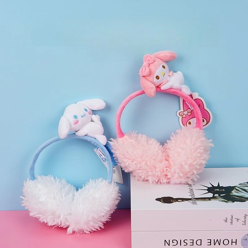 MINISO 귀마개 Miniso Sanrio 시리즈 가을, 겨울 봉제 인형 성인 겨울 따뜻한 여성용 귀 가방