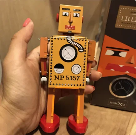 

[Funny] Adult Collection Retro Wind up toys Metal Tin LILLIPUT Robot toy Mechanical toys Clockwork toy figures model kids gift