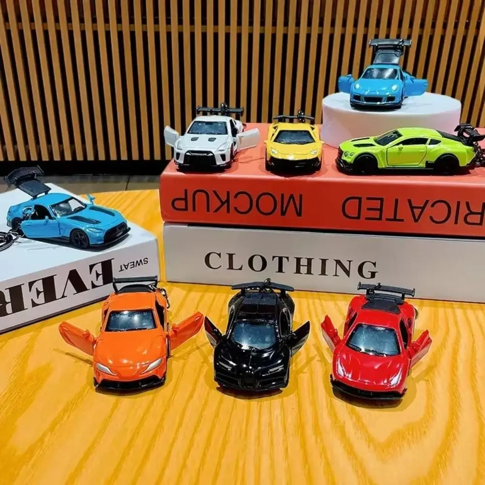 

Hanging Creative Car Key Chain Simulation Mini Sports Car Key Rings Ornaments Cartoon Schoolbag Pendant Interior Accessories
